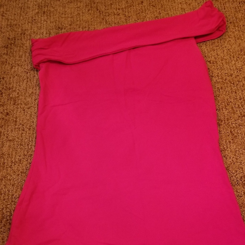 Hot pink one shoulder top